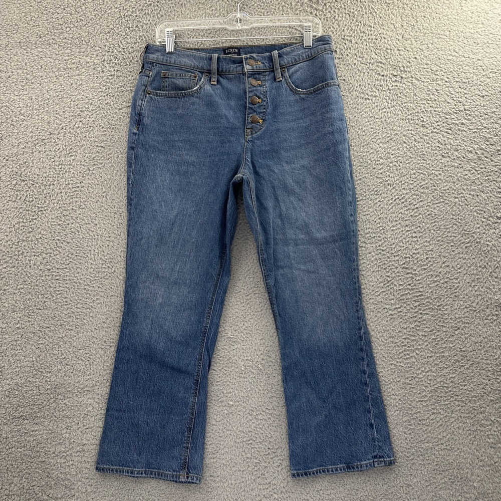 J. Crew Mid Rise Flare Crop Jeans Ankle Boho Preppy BF856 Women's 29 x 25